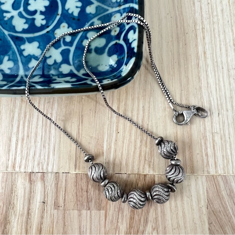 925 Sterling silver ball bead necklace